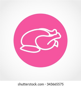 Chicken .vector Icon Isolated on White Background