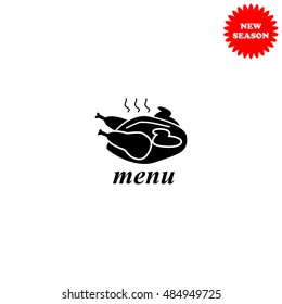 Chicken vector icon isolated on white background.