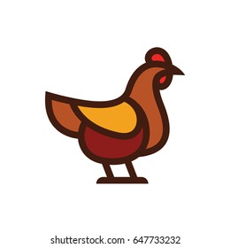 Chicken vector icon linear flat style isolated on background for infographic, website or app