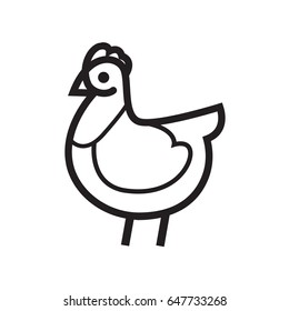 Chicken vector icon linear flat style isolated on background for infographic, website or app