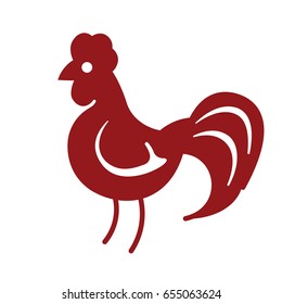 Chicken vector icon in linear flat style isolated on background for infographic, website or app