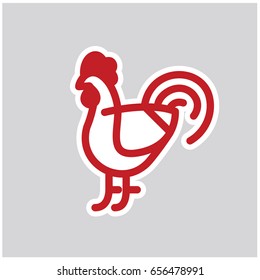 Chicken vector icon in linear flat style isolated on background for infographic, website or app