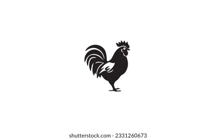 chicken vector icon logo black design simple flat style template on white background