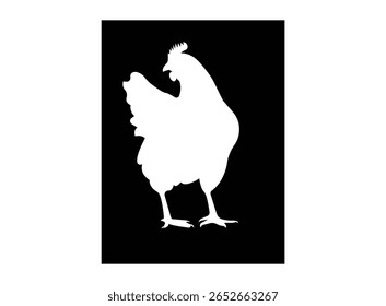 ícone de vetor de frango no fundo branco. silhueta de frango ícone de vetor design. galo, galo e pintos isolado fazenda silhueta ícone coleção de vetor.