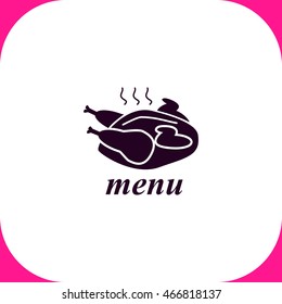 Chicken vector icon on white background.