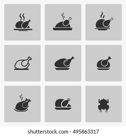 Chicken vector icon set