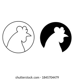 Chicken vector icon set. Farm illustration sign collection. hen symbol.