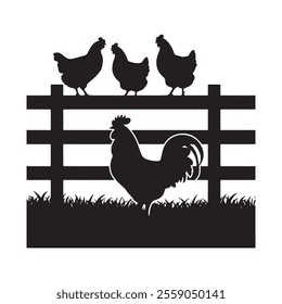 chicken vector icon . chicken silhouette on a white background.