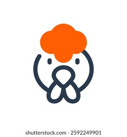 Chicken Vector Icon for Springtime