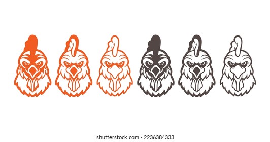 Chicken Vector Icon Symbol Template. Cock Vector Illustration