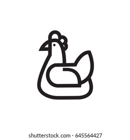 Chicken vector icon for web, mobile and infographics icon isolated on white background.
