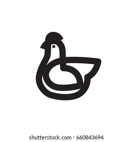 Chicken vector icon for web, mobile and infographics icon isolated on white background.