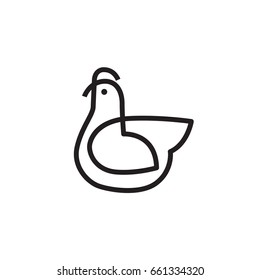 Chicken vector icon for web, mobile and infographics icon isolated on white background.