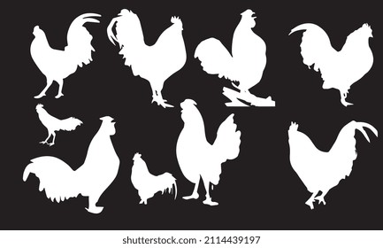 chicken vector illustration design black and white collection