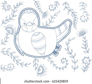Chicken vector illustration. Hand-drawing.