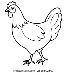 Ilustração do vetor de frango com arte de linha.