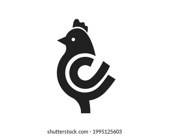 Chicken vector illustration. Chicken logo icon.  Hen icon. Hen bird vector illustration.  Farm broiler logo. 