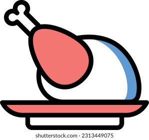chicken Vector illustration on a transparent background. Premium quality symmbols. Line Color vector icons for concept and graphic design.