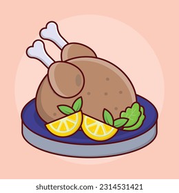 chicken Vector illustration on a transparent background. Premium quality symmbols. Vector line flat icons for concept and graphic design.