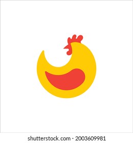 Ilustración vectorial de pollo. Logo de dibujo estilizado de pollo. Logotipo abstracto de pollo. Parte del conjunto.