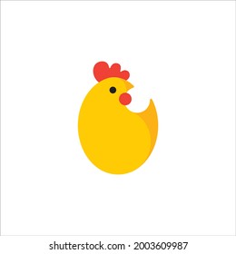 Chicken vector illustration. Chicken stylized drawing logo. Chicken abstract logotype. Part of set.