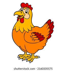 chicken vector illustration,isolated on white background,top view