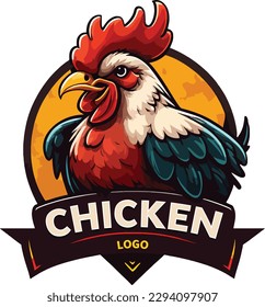 Chicken vector logo, high-quality vector of a chicken, designed in a modern and minimalist style. clean lines and bold shapes.