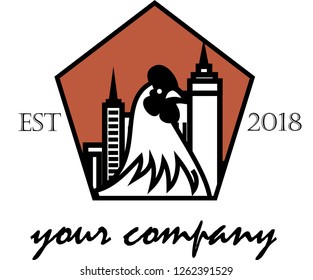 Chicken vector logo for meat, sausages, farm companies and butchery shops.