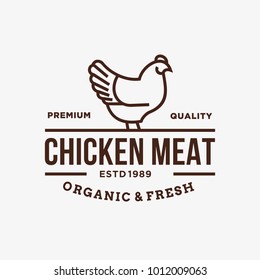 chicken - vector logo/icon illustration mascot
