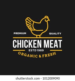 chicken - vector logo/icon illustration mascot
