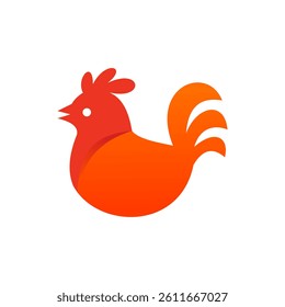 chicken vector with orange color