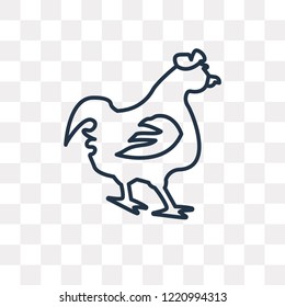 Chicken vector outline icon isolated on transparent background, high quality linear Chicken transparency concept can be used web and mobile