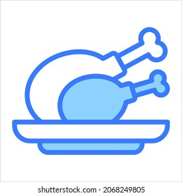 icono de contorno de vector de pollo. Símbolos modernos de línea delgada. Colección de elementos tradicionales.