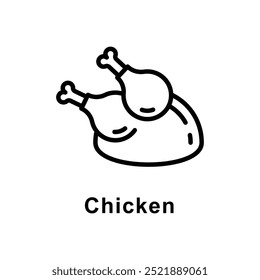 Chicken vector  Outline icon style illustration. Symbol on White background EPS 10 File 