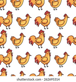 Chicken Vector Seamless Pattern Stock Vector (Royalty Free) 262695314 ...