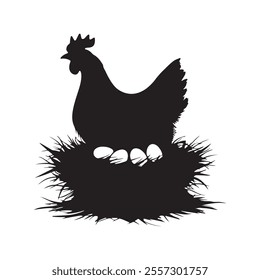 Chicken vector and silhouette design. This is high resolution vector art And you can easly use this vector Or silhouette.