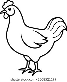 Silueta de Vector de pollo, Ilustración vectorial de pollo