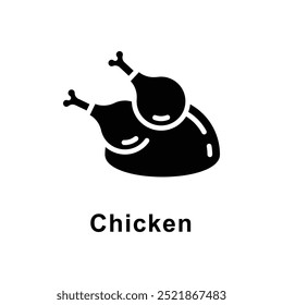 Chicken vector Solid icon style illustration. Symbol on White background EPS 10 File 