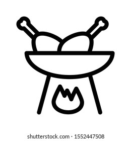 chicken vector thin line icon