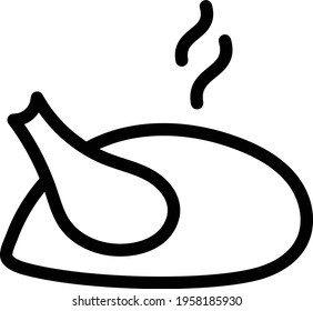 chicken vector thin line icon