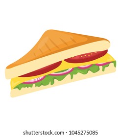 Chicken vegetable grilled sandwich usually known as panini