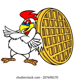 Chicken And Waffle Mascot