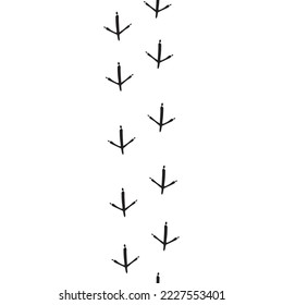 Chicken walk footprint mono color vector seamless