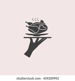 Chicken web icon. Isolated illustration