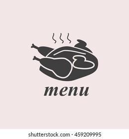 Chicken web icon. Isolated illustration