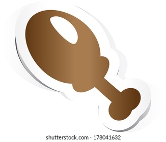 Chicken Wing Icon with Paper Design.