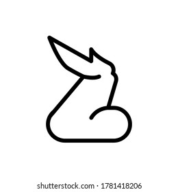 estilo de contorno de la ilustración del vector del icono de la ala del pollo. conjunto de iconos de alimentos.