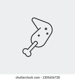 chicken wing modern simple outline vector icon