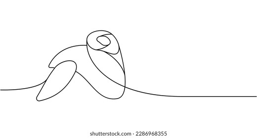 Chicken wing one line continuous drawing. Fresh chicken meat continuous one line illustration. Vector minimalist linear illustration.