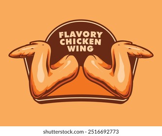 Chicken wing restaurant logo template